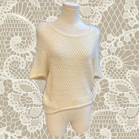 Y2k cream knit sweater top - Picture 1 of 4